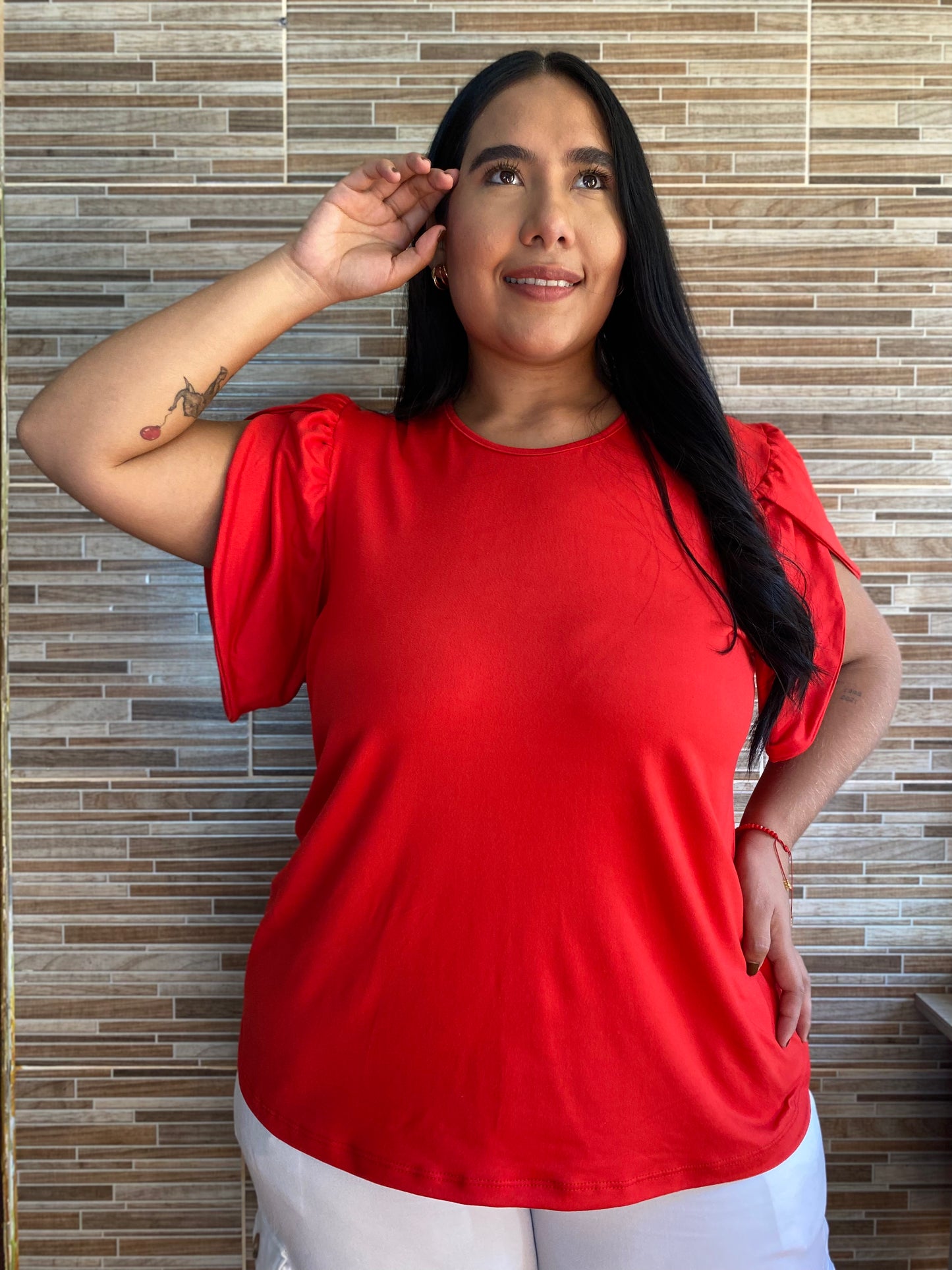 BLUSA TULIPAN PIEL DE DURAZNO TALLA PLUS