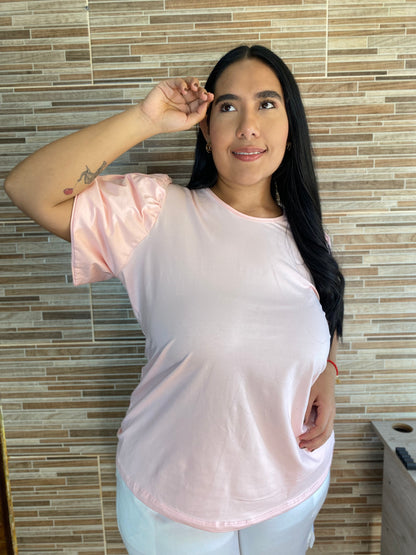 BLUSA TULIPAN PIEL DE DURAZNO TALLA PLUS