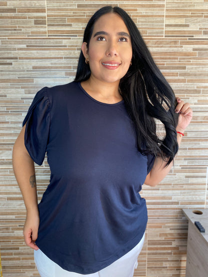 BLUSA TULIPAN PIEL DE DURAZNO TALLA PLUS