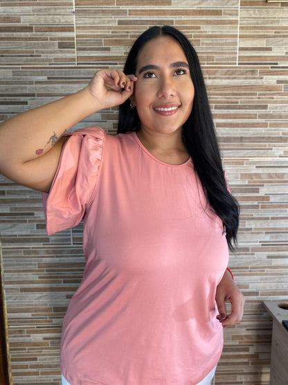 BLUSA TULIPAN PIEL DE DURAZNO TALLA PLUS