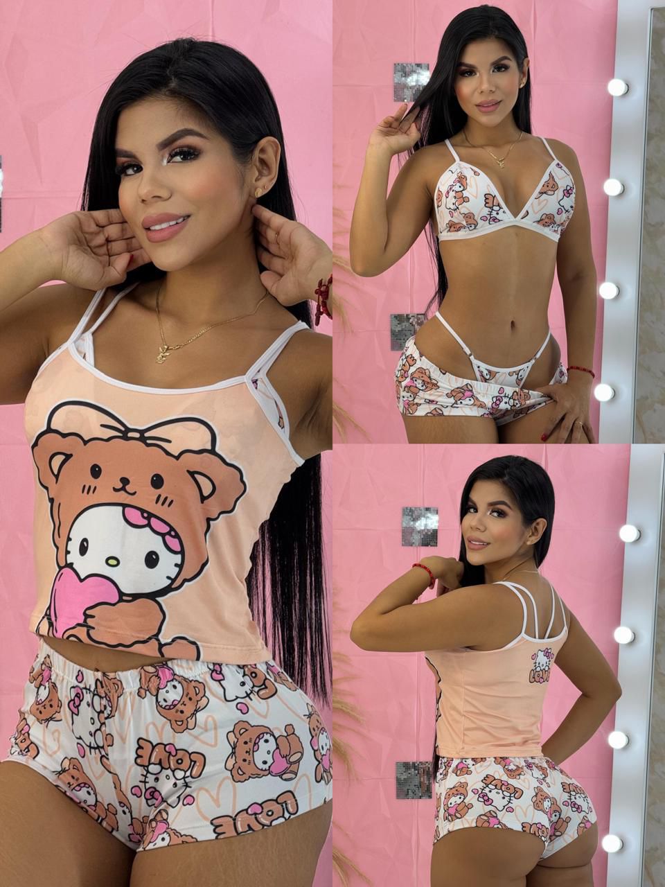 PIJAMA 4 PIEZAS PACK DE 6 TALLA UNICA