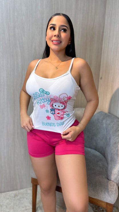 ¡COLECCIÓN LIMITADA "BUENOS DÍAS"! ✨ PIJAMA SHORT TALLA UNICA