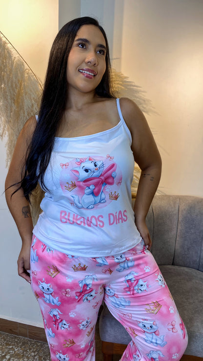 Pijama Plus Pantalón + Blusa de Tiras en Piel de Durazno :  💤