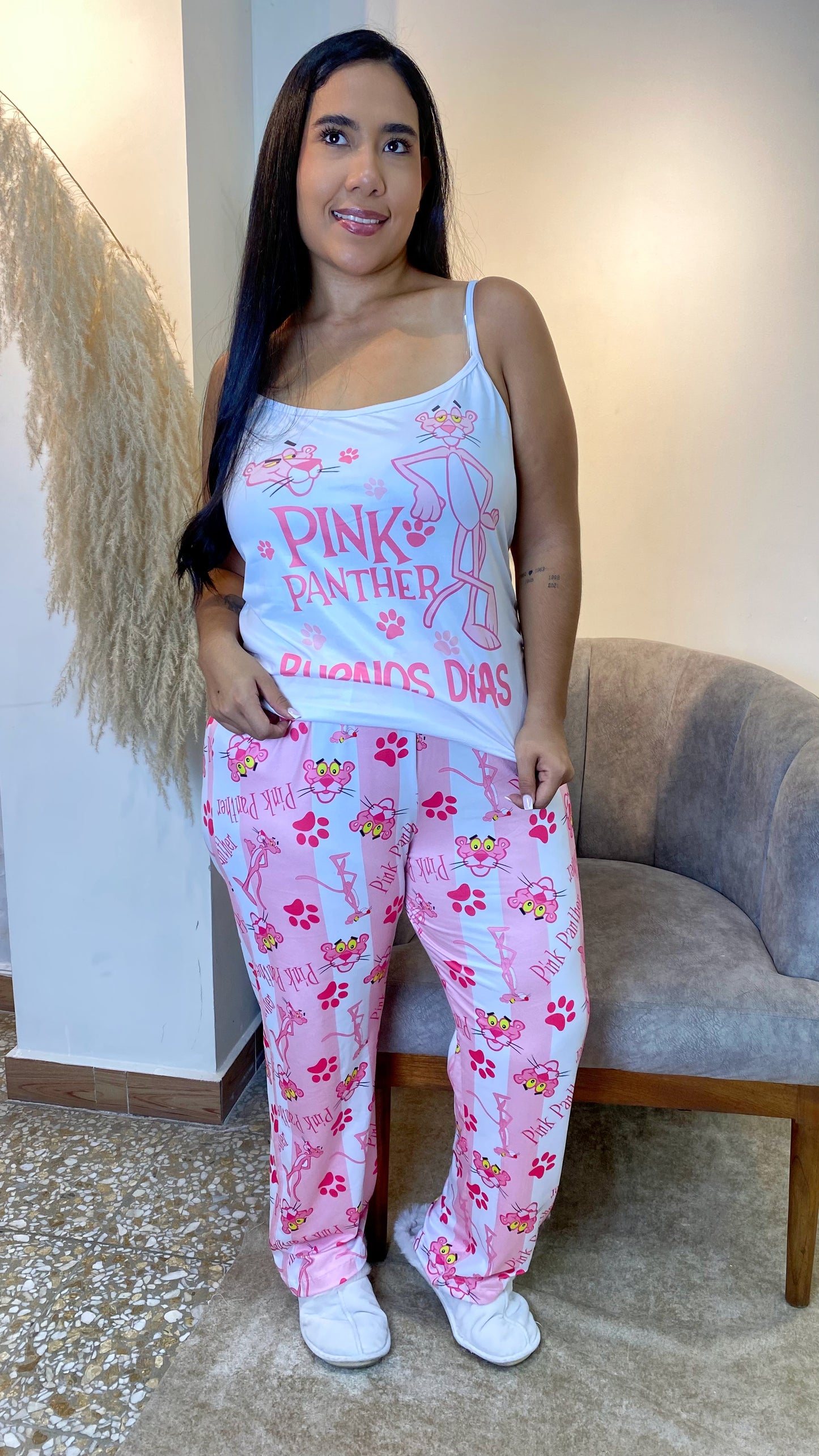 Pijama Plus Pantalón + Blusa de Tiras en Piel de Durazno :  💤